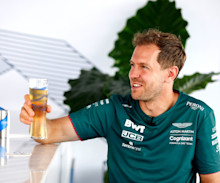 Sebastian Vettel enjoys a Peroni Libera 0.0%
