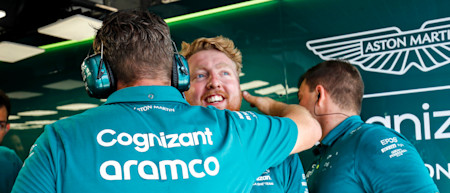 The team completed the repairs to Sebastian's car just in time for qualifying.