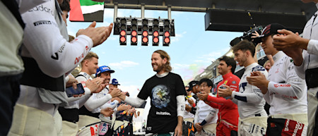 Ahead of Sunday's race, Sebastian was given a guard of honour by the other 19 drivers, including friend Mick Schumacher.