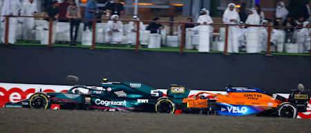 Sebastian holds off Daniel Ricciardo as he ensures the team scores a double-points finish in Qatar.