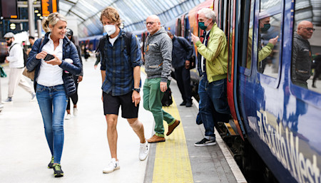 Sebastian takes the train to Waterloo