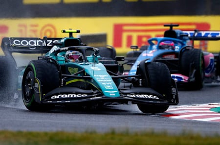His wet and wild race began with a collision with Fernando Alonso and concluded with beating his long-time rival to the finish line.