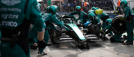 The team made six pitstops on a busy day, with three for each driver.