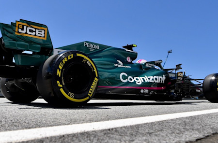 Sebastian exits the pitlane in Austria