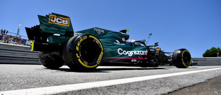 Sebastian exits the pitlane in Austria