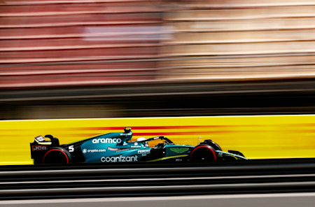 Sebastian puts the AMR22 through its paces on Friday