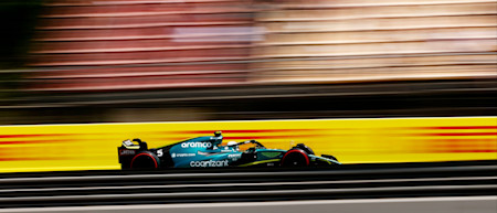 Sebastian puts the AMR22 through its paces on Friday