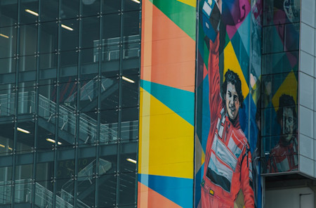 The new Ayrton Senna mural from a distance