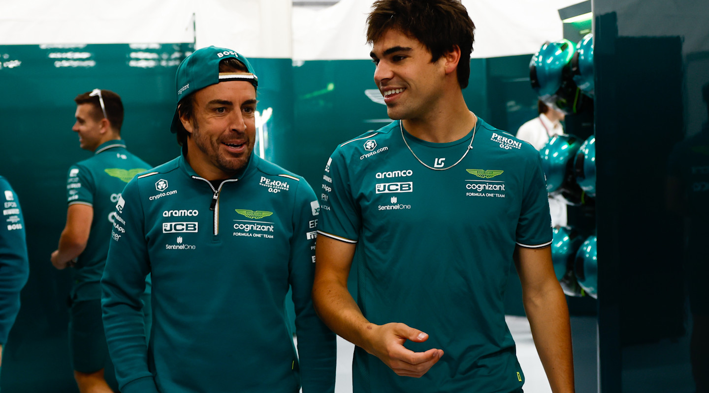 Lance Stroll and Fernando Alonso