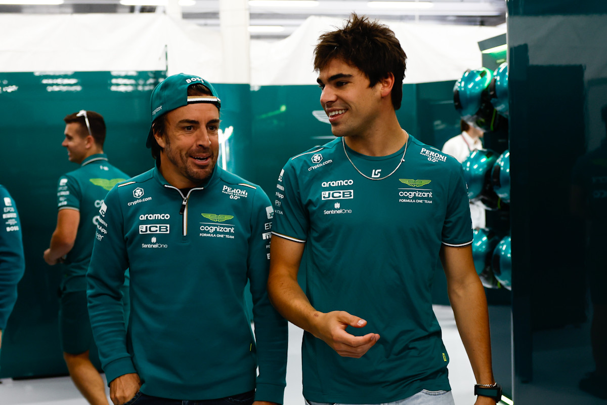 Lance Stroll and Fernando Alonso