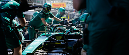 After a brush with the barrier during Q2, Sebastian returns to the pits