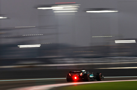 Lance pushes the AMR24 on a set of Soft tyres