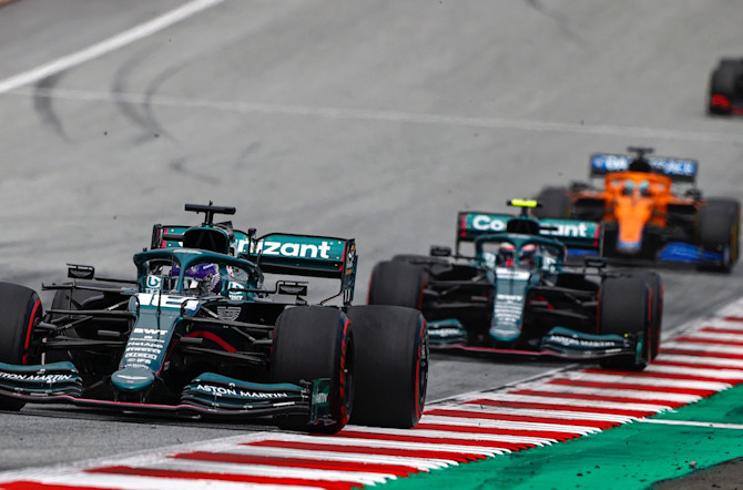 Lance leads Sebastian early in the BWT Austrian Grand Prix