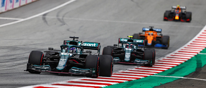 Lance leads Sebastian early in the BWT Austrian Grand Prix