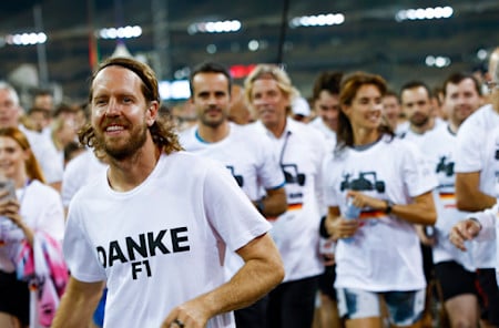 Sebastian invited the entire paddock to #RunWithSeb on Saturday night, with a huge turnout.