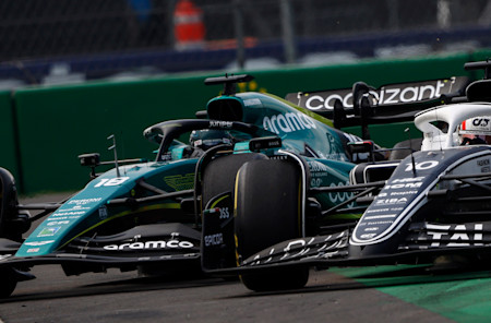 Lance's progress was interrupted by this move from Pierre Gasly, for which the AlphaTari driver was penalised.