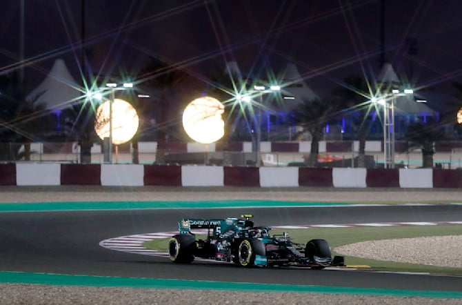 Friday's FP2 session took place under the floodlights as Sebastian racked up the laps.