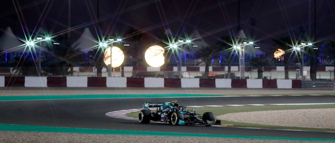 Friday's FP2 session took place under the floodlights as Sebastian racked up the laps.
