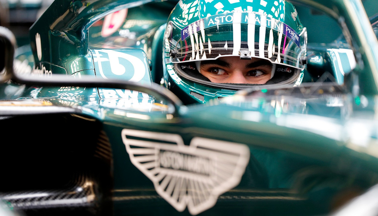 Lance Stroll in Silverstone filming day