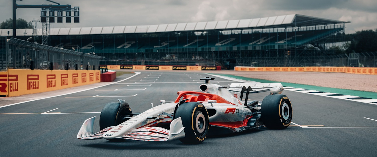 The 2022 Formula One car on the grid at Silverstone