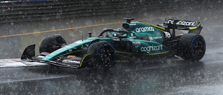 The Monaco Grand Prix suffers a delayed start due to the downpour