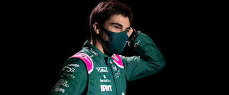 Lance is all smiles before the AMR21 launch