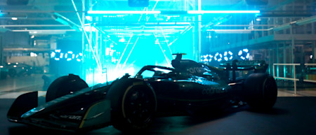  A dazzling light show on the Aston Martin Lagonda production line preceded the reveal of the AMR22