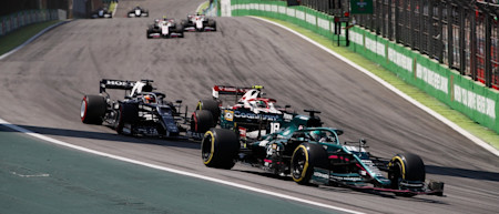 Lance in the heat of battle with Tsunoda and Giovinazzi, eventually finishing between the pair.