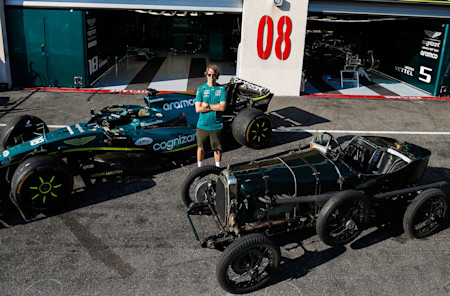 In France, Sebastian tried out Green Pea – Aston Martin's first Grand Prix car from a century ago.