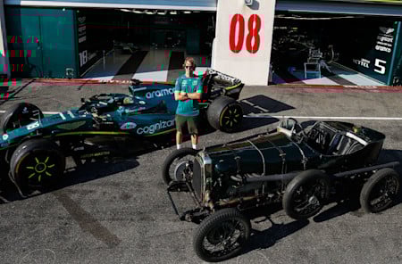 In France, Sebastian tried out Green Pea – Aston Martin's first Grand Prix car from a century ago.