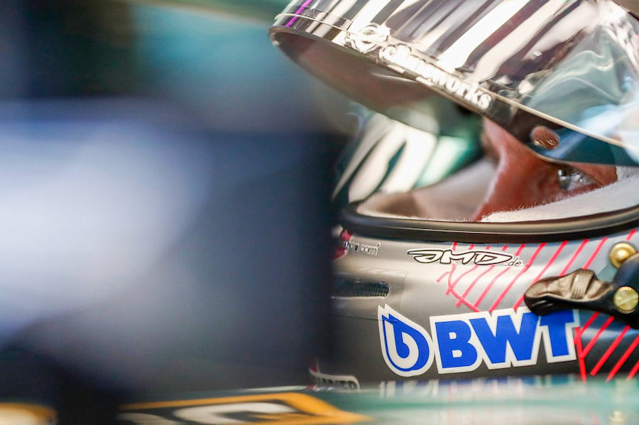 All eyes on track: Sebastian gets ready to head out