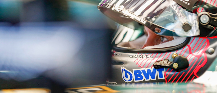 All eyes on track: Sebastian gets ready to head out