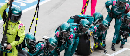 Aston Martin Cognizant Formula One™ Team prepares for a pitstop