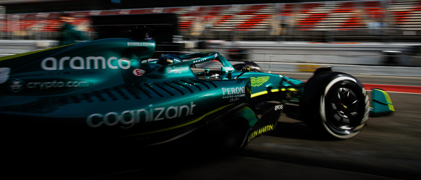 Lance Stroll tests the AMR22 in Barcelona
