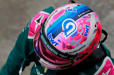 Sebastian walks to the grid for the Turkish Grand Prix