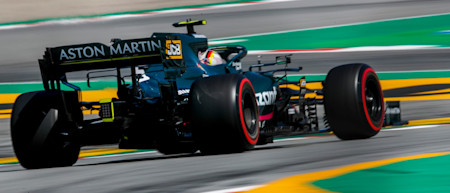 Sebastian navigates the tricky final sector in Barcelona