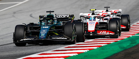 Running a different strategy, Lance found himself defending against faster cars in the race.