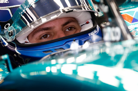 Felipe looks out from the cockpit of the AMR24