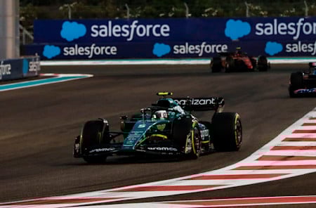 Sebastian held position at the start, and he found himself battling with the Alpines of Esteban Ocon and Fernando Alonso.