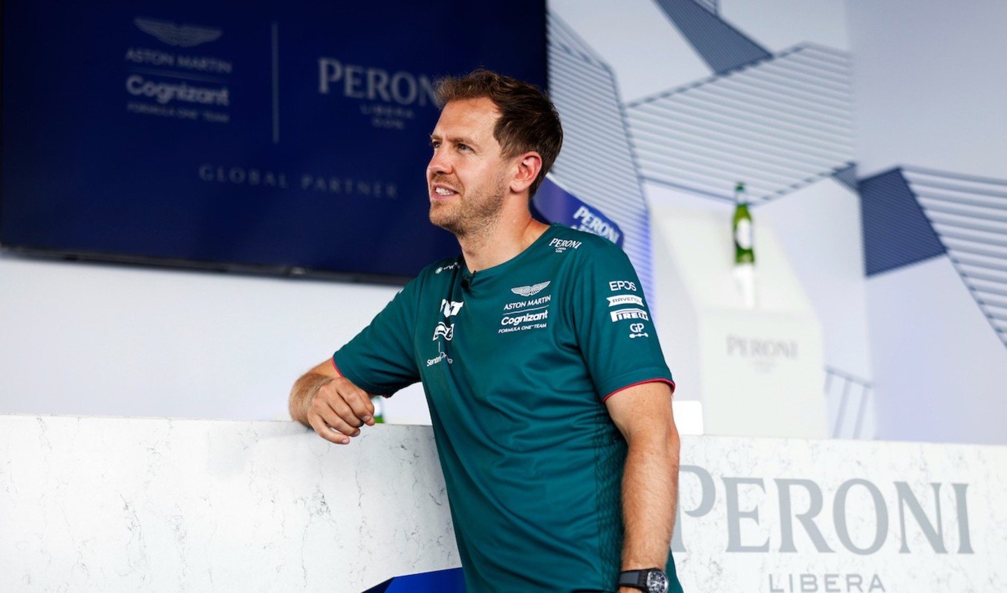 A drink with Sebastian Vettel