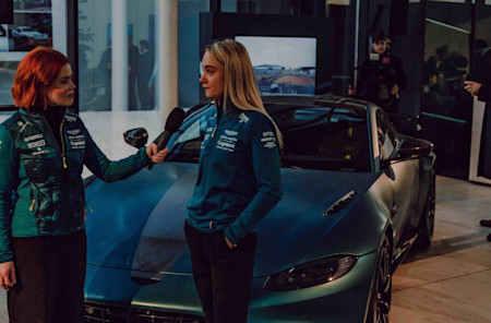 Presenter Lindsey Russell interviews Jessica Hawkins on the team's behind-the-scenes live TikTok stream