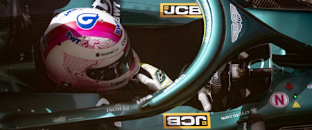 Sebastian heads out on track to experience the AMR21 in Bahrain