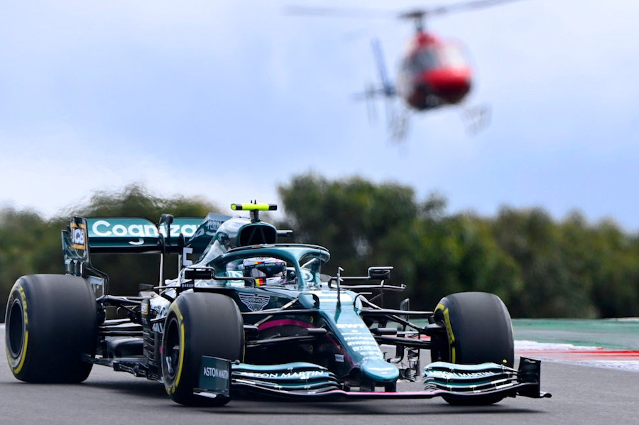 Sebastian is tracked on a lap around the Algarve International Circuit