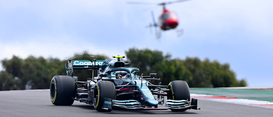 Sebastian is tracked on a lap around the Algarve International Circuit