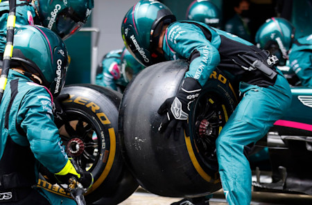 Pitstop practice in Spain ahead of the Grand Prix