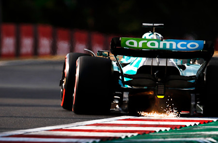 Lance kicks up sparks during FP2.
