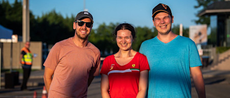 Sebastian with Veronika and Daniel after their engagement 