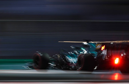 Lance at speed in qualifying, securing a lap good enough for Q2